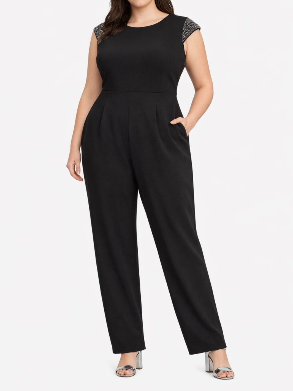 Calvin Klein -‎ Beaded Shoulder Jumpsuit